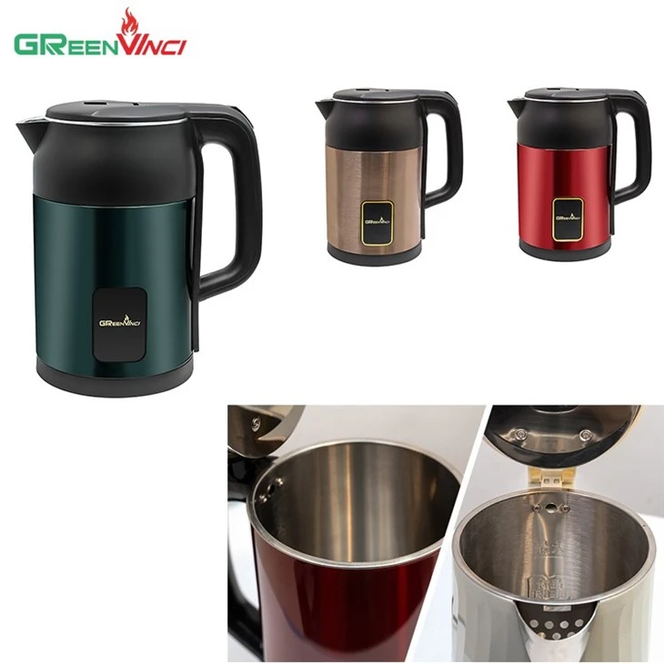 Double Wall Ckd Green Electric Water Kettle